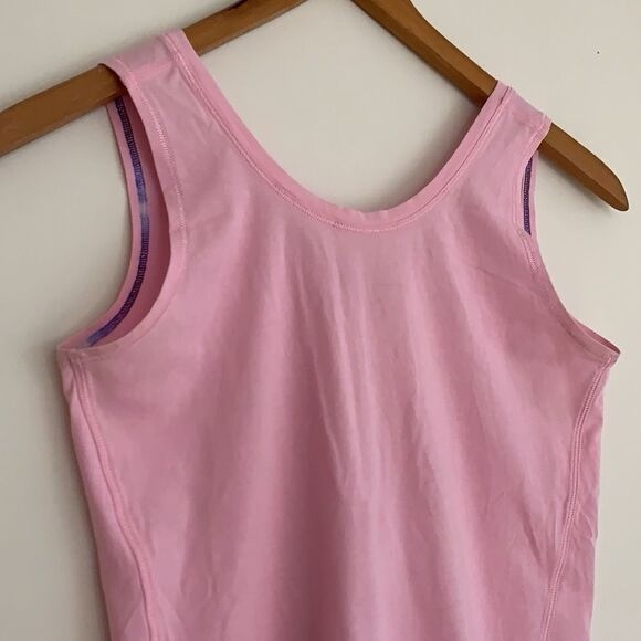 Ivivva (by lululemon) Cotton Tank Top Back Slit Light Pink Sz14 - Picture 6 of 12